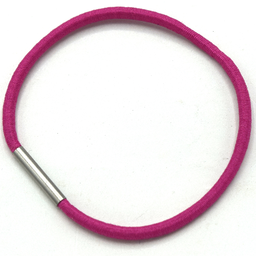 Lego Clikits Cord, Elastic Loop 6 x 6 with 13mm Metal Band (Hair Band / Tie) / Bright Pink
