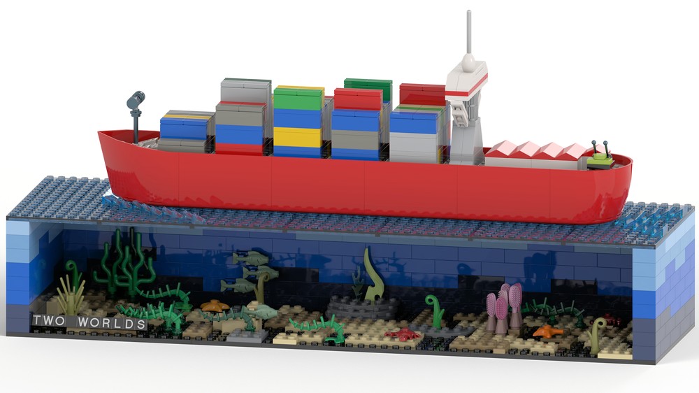 Lego Two Worlds - Container Barge Microscale