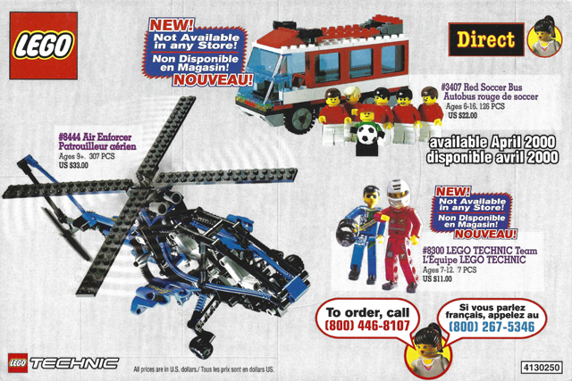 Lego 2000 Insert - LEGO Direct - US/Canadian Technic (4130250)