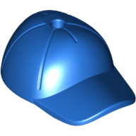 Lego Hat / Cap Short Curved Bill with Seams and Hole on Top / Blue