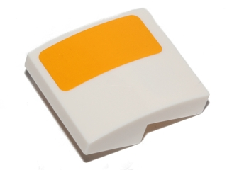 Lego Slope, Curved 2 x 2 x 2/3 with Bright Light Orange Stripe Pattern Model Right Side (Sticker) - Set 75053