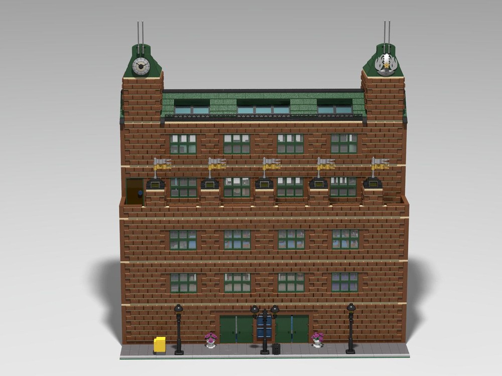 Lego Storage with Brick Facade reused as Office Building