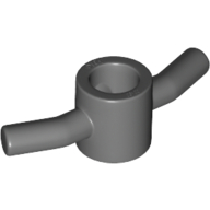 Lego Equipment Spiral Pole Attachment - 2 Bent Handles and 3 Internal Splines / Dark Bluish Gray