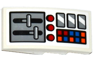 Lego Slope, Curved 4 x 2 with Airplane Control Panel Pattern (Sticker) - Set 60104