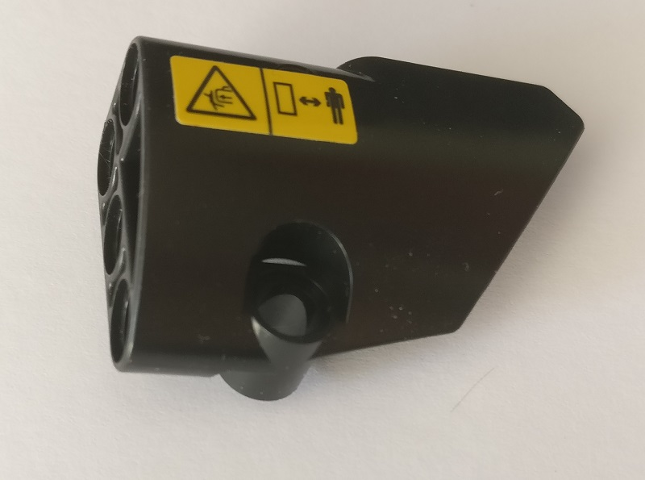Lego Technic, Panel Fairing # 2 Small Smooth Short, Side B with Warning Sign #2 Pattern (Sticker) - Set 42082 / Black