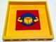 Lego Panel 1 x 6 x 5 with Box and Arrows and Globe Pattern on Red Background Pattern (Sticker) - Sets 7939 / 7992 / 7994 / Yellow