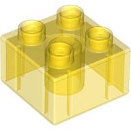 Lego Duplo Brick 2 x 2 / Trans-Yellow