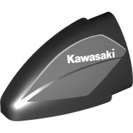 Lego Technic Panel Round Corner 5 x 3 x 2 Right with 'Kawasaki' Print