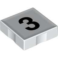 Lego Duplo Tile 2 x 2 with Number '3' Print