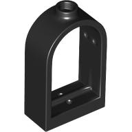 Lego Window 1 x 2 x 2 2/3 with Rounded Top / Black