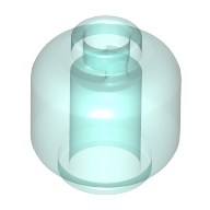 Lego Minifig Head [Plain] [Vented Stud - 2 Holes] / Trans-Light Blue