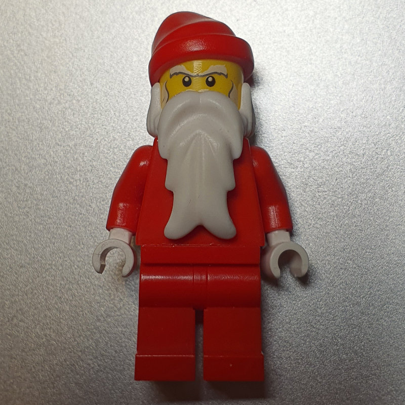 Lego Santa, Plain Red, White Hands, White Eyebrows
