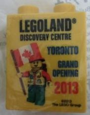 Lego Duplo, Brick 1 x 2 x 2 with LEGOLAND Discovery Centre Toronto Grand Opening 2013 Pattern