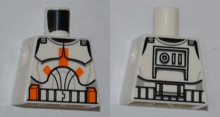 Lego Torso SW Armor Clone Trooper with Orange Bars Pattern / White