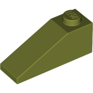 Lego Brick Sloped 33° 3 x 1 / Olive Green