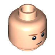 Lego Minifig Head Obi-Wan Kenobi, Dark Orange Eyebrows, Chin Dimple Determined / Breathing Apparatus Print / Light Nougat