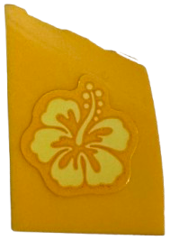 Lego Wedge 3 x 2 Right No Studs with Bright Light Yellow Hibiscus Flower Pointing Right Pattern (Sticker) - Set 43249