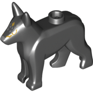 Lego Animal, Dog, Alsatian / German Shepherd (Police Dog) with Gold/Light Bluish Grey Decorations print