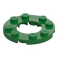 Lego Plate Round 4 x 4 with 2 x 2 Round Opening / Green