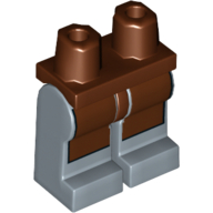 Lego Hips and Sand Blue Legs with Reddish Brown Apron / Reddish Brown