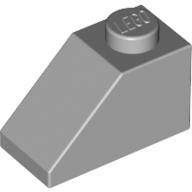 Lego Brick Sloped 45° 2 x 1 with Bottom Pin / Light Bluish Gray
