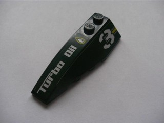 Lego Wedge 6 x 2 Left with Number 3 and 'Turbo Oil' Pattern (Stickers) - Set 8138