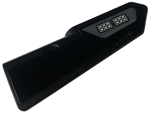Lego Technic, Panel Fairing #21 Very Small Smooth, Side B with LED Lights on Dark Bluish Gray Background Pattern (Sticker) - Set 42126 / Black