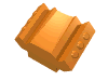 Lego Brick Sloped 2 x 2 No Studs with Angled Side Block Extensions / Orange
