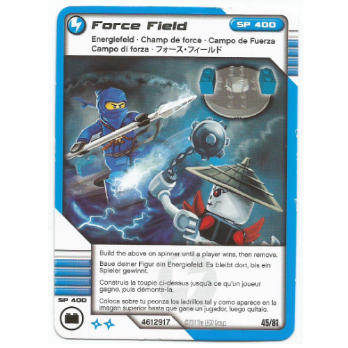 Lego Trading Card, Ninjago Deck #1: 45 - Force Field - International Version / [No Color/Any Color]