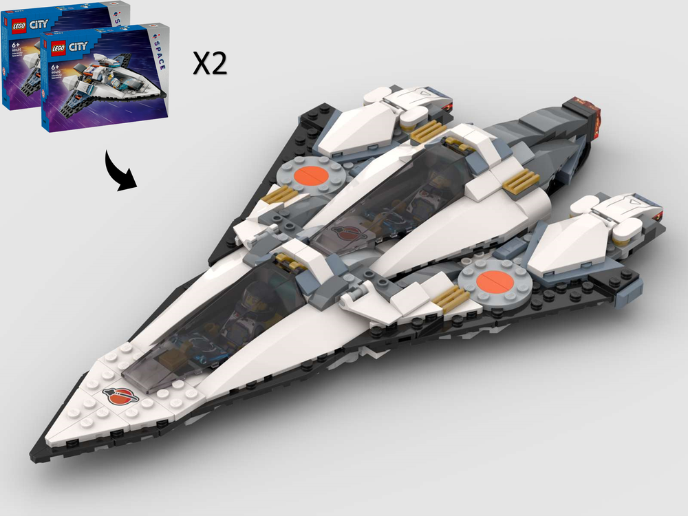 Lego Delta-7X Super Aethersprite Heavy Starfighter - Alternate Build of 2 x 60430 Interstellar Spaceship