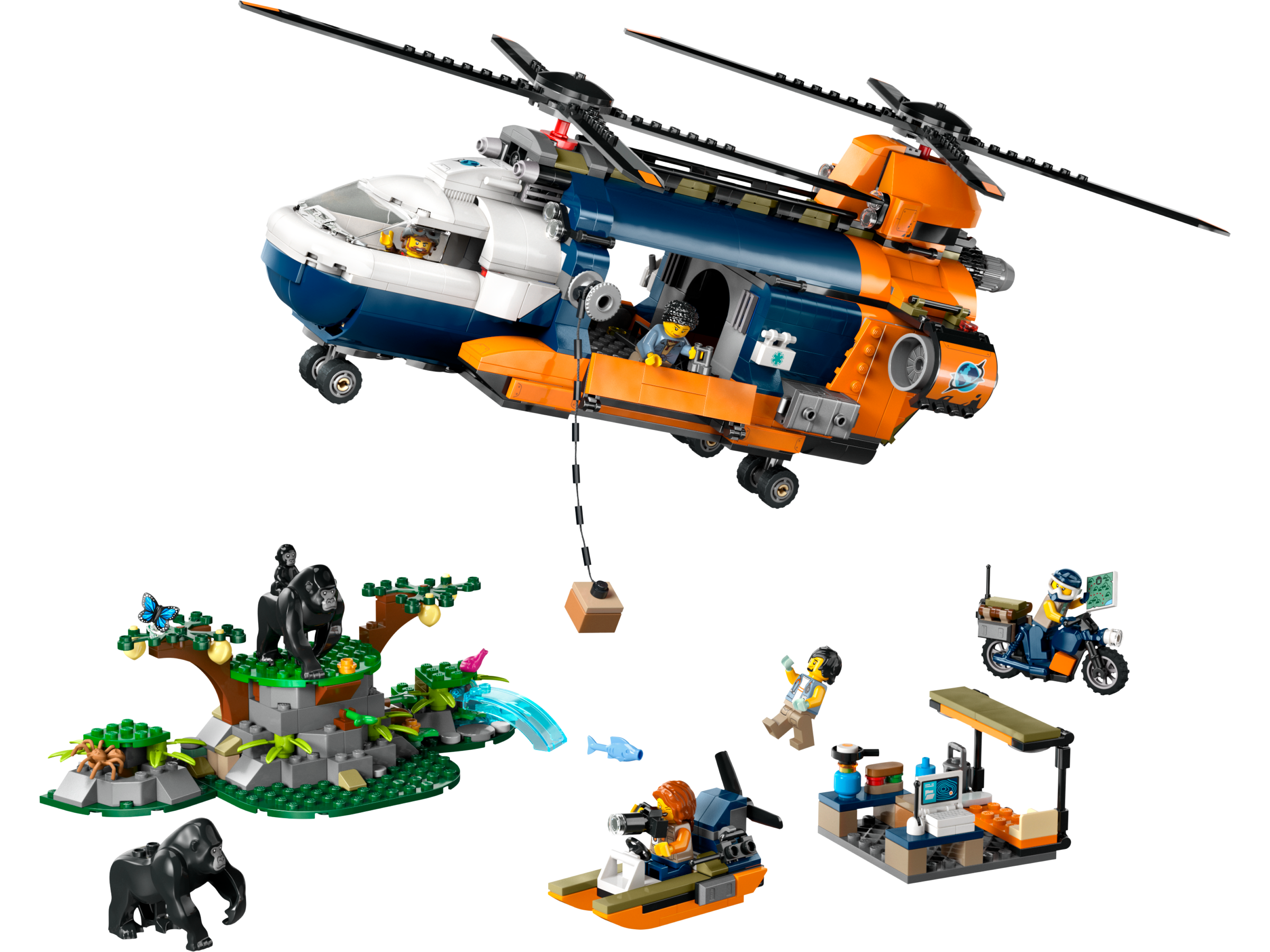Lego Jungle Explorer Helicopter at Base Camp