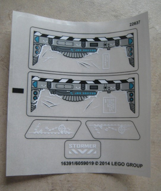 Lego Sticker Sheet for Set 44017-1