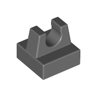 Lego Tile Special 1 x 1 with Clip and Straight Tips / Dark Bluish Gray
