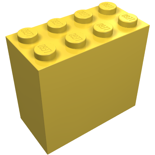 Lego Brick 2 x 4 x 3 with 'Danke LEGOLAND Deutschland Resort', Heart Print / Yellow