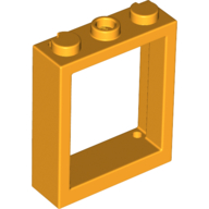 Lego Window Frame 1 x 3 x 3 / Bright Light Orange