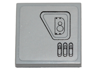 Lego Tile 2 x 2 with SW First Order Snowspeeder Hull Plates Pattern 2 Model Left Side (Sticker) - Set 75100