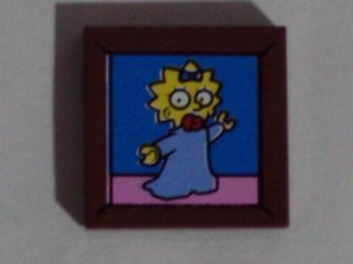 Lego Tile 2 x 2 with Maggie Simpson Portrait Pattern (Sticker) - Set 71006