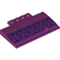 Lego Brick Curved 5 x 8 x 2/3 with Dark Purple Carpet/Tapestry Snowflakes Print