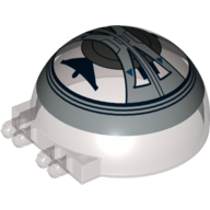 Lego Windscreen 6 x 6 x 3 Canopy Half Sphere with Dual 2 Fingers and Droid Tri-Fighter Cockpit Print