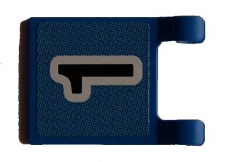Lego Flag 2 x 2 Square with Flat Edge with Black Number 1 on Blue Background Pattern (Sticker) - Sets 3420 / 3425 / Blue
