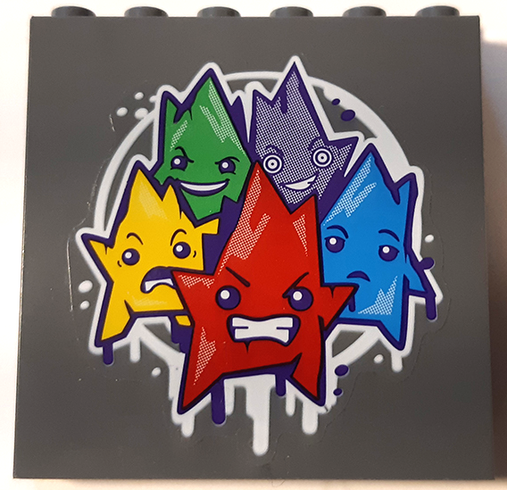 Lego Panel 1 x 6 x 5 with Kryptomites Graffiti in Circle Pattern (Sticker) - Set 41238