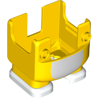 Lego Nintendo Figure, Legs and Overalls with Two Front Studs and White Belly and White Feet, with Internal Prongs for Cat Suit / Yellow