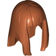 Lego Hair Long Straight with Bangs - Rubber / Dark Orange