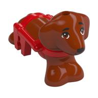 Lego Animal, Dog, Dachshund with Red Harness Pattern (Pickle)