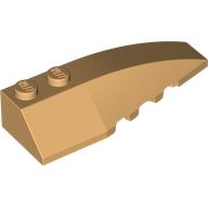 Lego Brick Wedged, Curved 6 x 2 Right, Smooth Inner Walls / Warm Tan