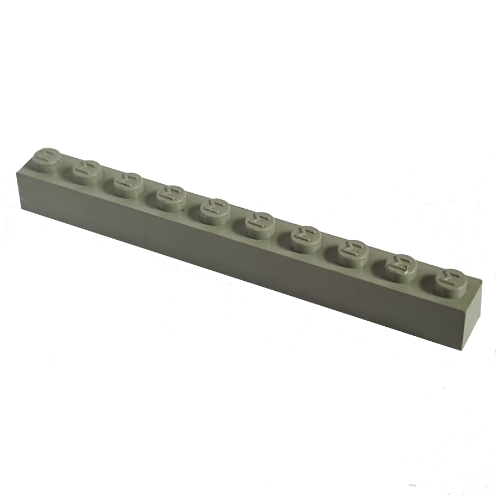 Lego Modulex Brick 1 x 10 with M on Stud / Modulex Light Gray