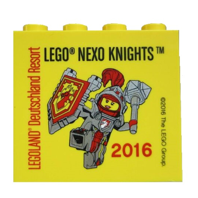 Lego Brick 2 x 4 x 3 with 'LEGOLAND Deutschland Resort LEGO NEXO KNIGHTS 2016' Print