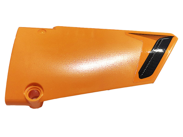 Lego Technic, Panel Fairing #18 Large Smooth, Side B with Black Air Intake Grille Pattern (Sticker) - Set 42093 / Orange