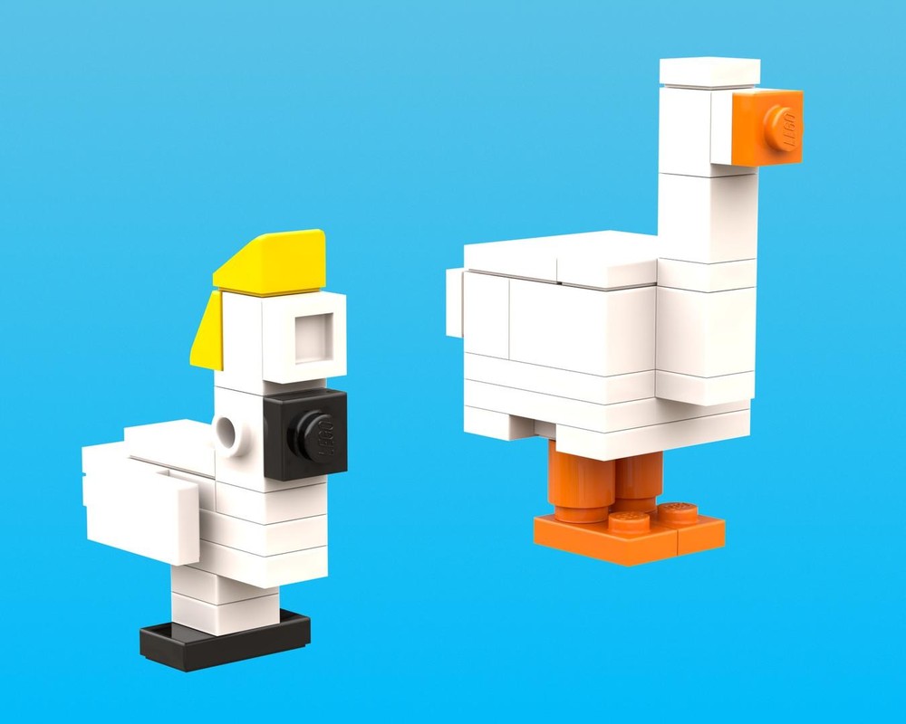Lego Crossy Road - Mini Cockatoo and Goose Mascots