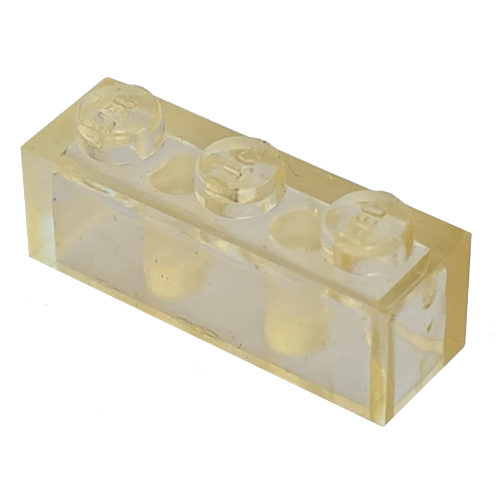 Lego Modulex Brick 1 x 3 with LEGO on Stud / Modulex Clear